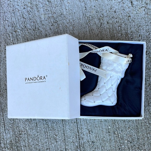 Pandora Other - Pandora Porcelain Stocking ornament 2012 White Gold Elegant Limited Edition